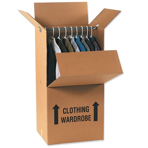 tall wardrobe box with metal hanging bar|moving boxes for wardrobe.